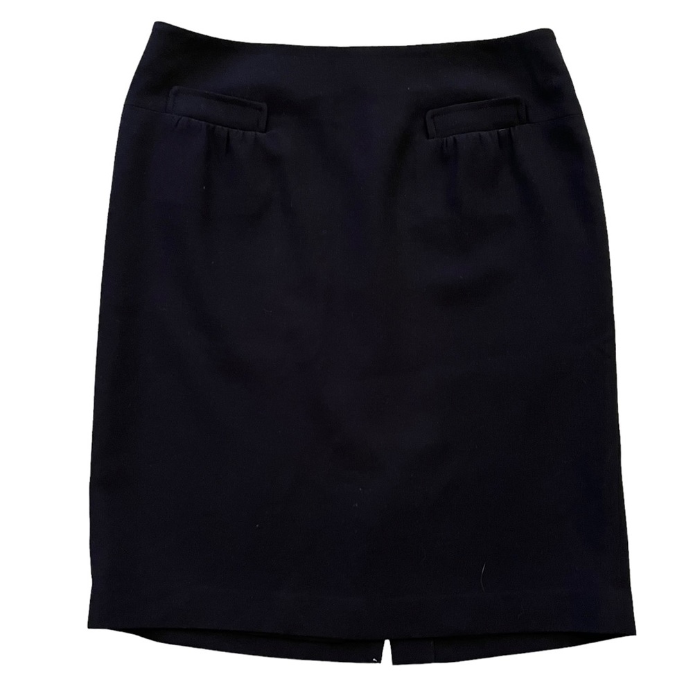 Talbots Black Pencil Skirt with Faux Gathered Pocket Detail 10